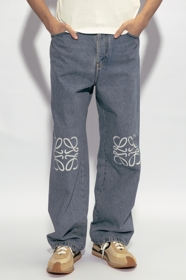 Blue Jeans with logo Loewe - Loewe Puzzle Leather Cross-body